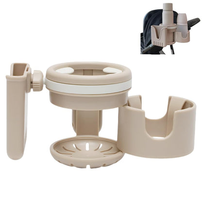3-in-1 Stroller Cup Holder, Baby Stroller Accessories with Bottle Holder, Phone Mount, and Drink Caddy for Strollers, Perfect for Parents on The Go (Beige) - style: Beige