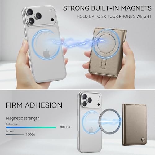 Defencase for Magsafe Wallet Magnetic Card Holder RFID Blocking, Titanium - color: Fashion Desert Titanium
