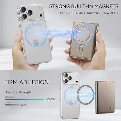 Defencase for Magsafe Wallet Magnetic Card Holder RFID Blocking, Titanium - color: Fashion Desert Titanium