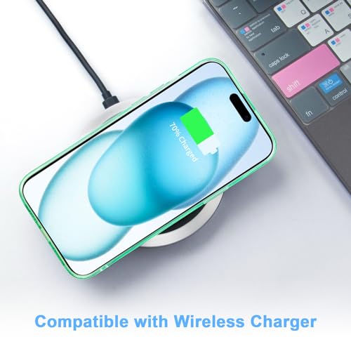 JJGoo Compatible with iPhone 15 Plus Case Clear, Soft Clear TPU Phone Cases, Shockproof Transparent Bumper Cover Slim Thin Phone Case, Translucent Green - color: Green