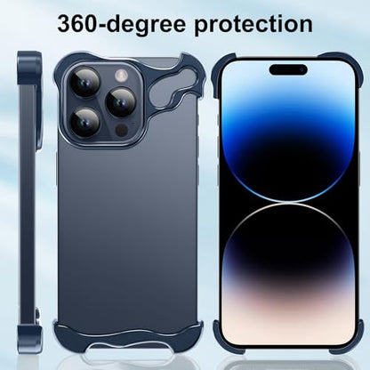 Frameless Phone Case Crafted for iPhone 14 Pro Blue - color: Aluminum Blue, size: iPhone 14 Pro