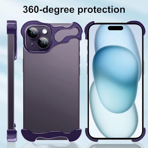 Frameless Phone Case Crafted for iPhone 15 Purple - color: Aluminum Purple, size: iPhone 15