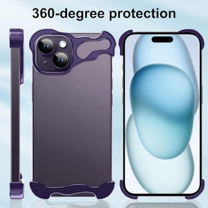 Frameless Phone Case Crafted for iPhone 15 Purple - color: Aluminum Purple, size: iPhone 15