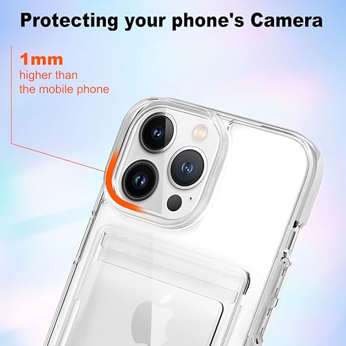 Gukalong Clear Wallet Case for iPhone 15 Pro Max with Credit Card Holder | Hard PC Heavy Duty Shockproof Protection Anti-Scratch Phone Cover Card Slot Anti-Yellowing Case for Women Men - size: for iPhone 15 Pro Max