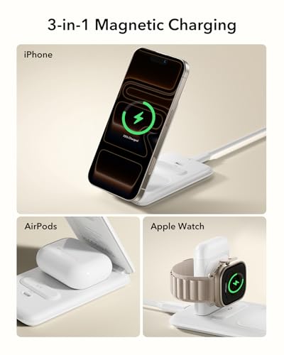 ESR 3 in 1 Wireless Charging Station, for Magsafe Charger Stand - color: White
