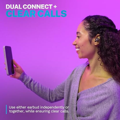 JLab Go Air Pop+ Earbuds, Dual Connect, EQ3 Sound, Clear - color: Clear, style: Matte