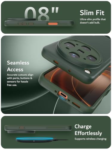 TUDIA MergeGrip Designed for Oppo Find X9 Ultra Case (2026), [Military Grade Drop Tested] Dual Layer Slim Rugged Heavy Duty Shockproof Protective Phone Cover (Pine Green, Basic) - color: Pine Green, size: Basic