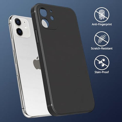 FanTEK Phone Case Compatible with iPhone 12 Mini Case, Anti-Scratch & Fingerprint Phone Case Protective Cover, Matte Black - size: iPhone 12 Mini
