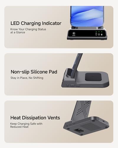 Charger for Google Pixel Watch 3/2 (Not for Pixel Watch 4/1), 3 in 1 Wireless Charging Station for Google Pixel 10a/10 Pro/10/9a/9 Pro/9/8/7, for Pixel Buds Pro 2/Pro, SwanScout C01G2