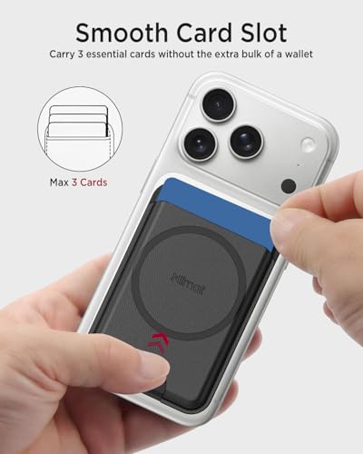 Miimall for MagSafe Wallet Leather, [RFID Blocking] 3-Card Holder for iPhone 17/16/15/14 Pro Max Plus Air, Pixelsnap, Google Series Double Sided Ultra Thin Slim Strong Magnetic Phone Wallet Black - color: Black