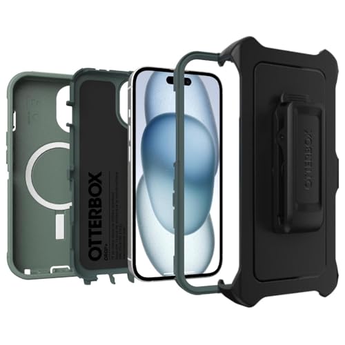 OtterBox iPhone 17e & iPhone 16e (Only) - Defender Series MagSafe Case - Forest Ranger - Built-in Magnets - Screenless - Rugged & Durable - with Port Protection - Holster Clip Included - color: Forest Ranger (Green), style: MagSafe