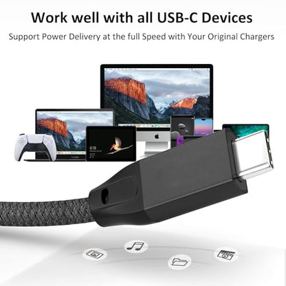 USB C to USB C Cable 100W 3.3FT 2Pack, 4K Video USB C 3.2 Gen 2 Data Cable - color: Black, size: 3.3FT(2PACK)