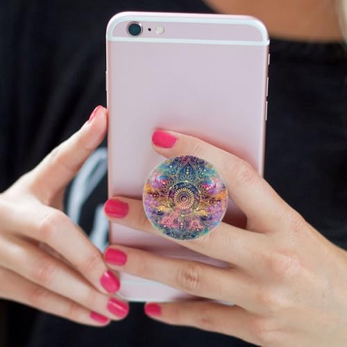 6 Pack Cellphone Phone Grip and Smartphones Stand, Collapsible Cell Phone Expanding Holder for Phone - Blue Purple Galaxy Nebula Flower, ZJ005
