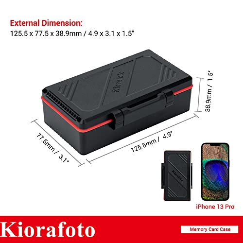 Kiorafoto 58 Slots MicroSD Card Case w Extra Storage Space Under the Bottom - color: for 58 Micro SD