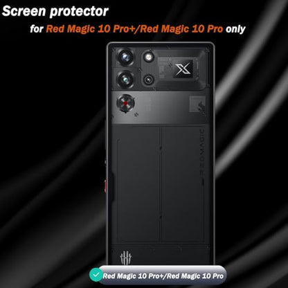 2 Pack Compatible with Nubia Red Magic 10 Pro/10 Pro+ Back screen protector Tempered Glass,9H Hardness, Anti-Scratch, HD Clear Film, easy to install,Case Friendly,Back Screen Protector - size: for Red Magic 10 Pro/10 Pro+
