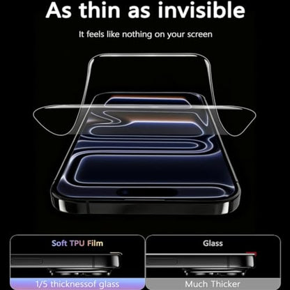 3 Pack Screen Protector for iPhone 14 Plus, HD Clear Flexible TPU Hydrogel Film [Not Glass], Full Coverage, Anti-Scratch, Self-Healing Protective Film, Sensitive Touch, Easy Installation