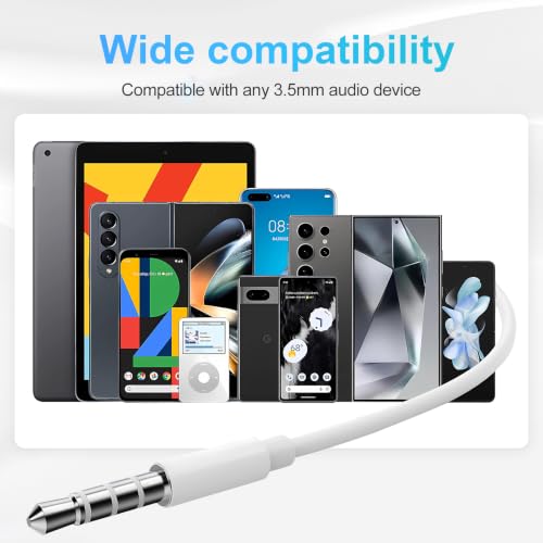 Wired Earbuds 2 Pack, Earbuds HiFi Stereo Wired Earphones Headphones with Microphone Volume Control Compatible with iPad, Laptop, MP3, Android Smartphones, Fits All 3.5mm Jack Device - color: Off-white