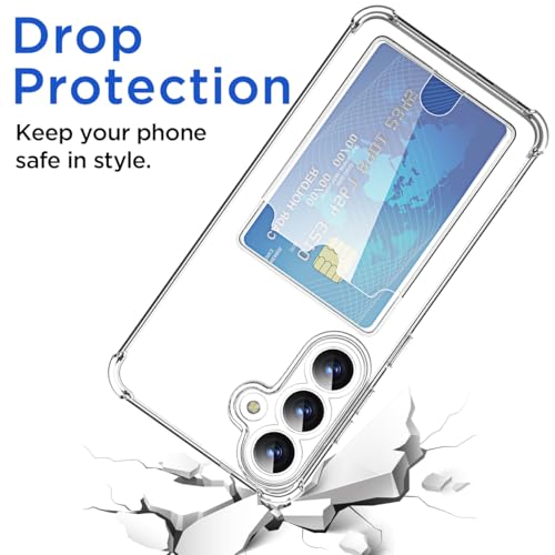AICase for Samsung Galaxy S26 Case with Card Holder Clear, Slim Thin Lightweight Transparent Wallet TPU Protective Phone Case with Credit Card Slot - color: Card Holder, size: S26