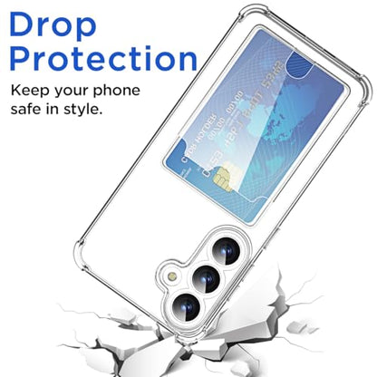 AICase for Samsung Galaxy S26 Plus Case with Card Holder Clear, Slim Thin Lightweight Transparent Wallet TPU Protective Phone Case with Credit Card Slot - color: Card Holder, size: S26 PLUS