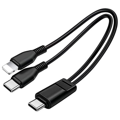 3.3FT Multi Type C Splitter Cable,2 in 1 Multi Charging Cable,Black - size: 3.3FT, style: Lightning + Type-C
