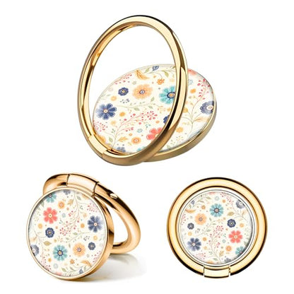 Cell Phone Ring Holder, Cute Phone Ring Grip Stand, 360°Rotation Funny Metal Kickstand Finger Grip Colorful Flowers Boho - color: Colorful Flowers Boho