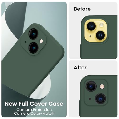 FireNova Designed for iPhone 14 Case, Silicone Upgraded [Camera Protection] Phone Case, Soft Anti-Scratch Microfiber Lining Inside, 6.1 inch, Alpine Green - color: Alpine Green, size: Iphone 14