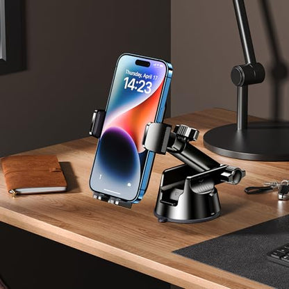 Qifutan Dash Mounted Holders Phone Holders for Your Car Phone Mount for Car Windshield Dashboard Air Vent Universal Desk Mounts Hands Free Automobile Cell Phone Holder Fit for iPhone Smartphone - color: Carbon Fiber