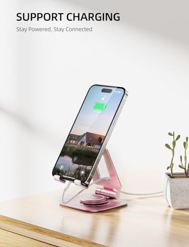 Nulaxy 360° Rotating Multi-Angle Adjustable Phone Stand, Rose Gold - color: B-Rose Gold