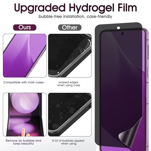 2 Sets Privacy Screen Protector for Samsung Galaxy Z Flip 7 6.9" - size: Samsung Galaxy Z Flip 7