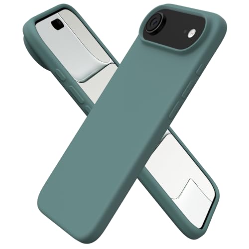 ORNARTO for iPhone Air Case 6.5", Slim Liquid Silicone 3 Layers Soft Gel Rubber Shockproof Protective Cover with Anti-Scratch Microfiber Lining-Pine Green - color: Scratch Mic