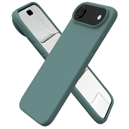ORNARTO for iPhone Air Case 6.5", Slim Liquid Silicone 3 Layers Soft Gel Rubber Shockproof Protective Cover with Anti-Scratch Microfiber Lining-Pine Green - color: Scratch Mic