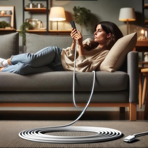 15FT USB C Cable 2 Pack, USB C to USB C Charging Cable 60W Fast Charge - color: Off White, size: 15FT