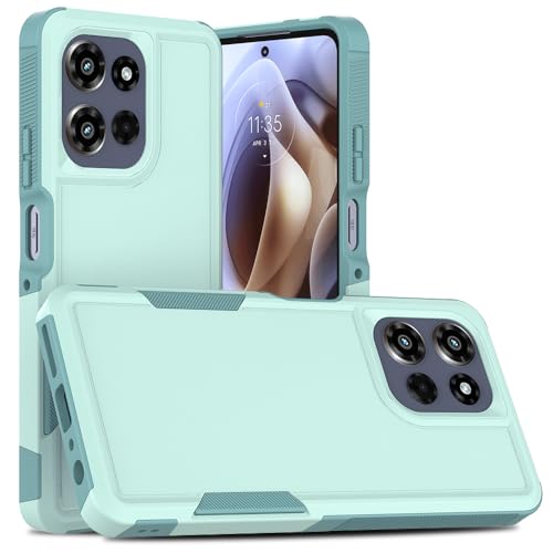 for Motorola Moto G Power 2026 / Moto G Power 2025 Case: Dual Layer Protective Heavy Duty Cell Phone Cover Shockproof Rugged with HD Screen Protector Military Protection Bumper Tough, Mint Green - color: Mint Green (PC) + Mint Green (TPU)