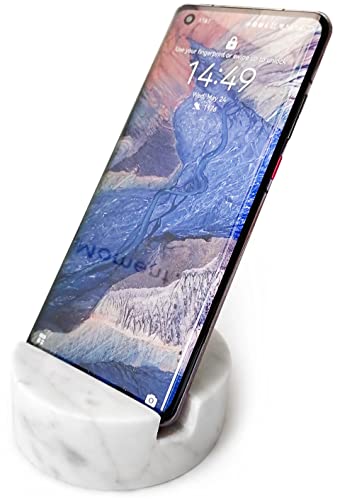 fashciaga Luxurious Marble Cell Phone Stand Holder for Cellphone Tablet On Desk, Countertop, Table, Nightstand. Heavy Real Stone Mobile Phone Stands (Solid) - style: Solid