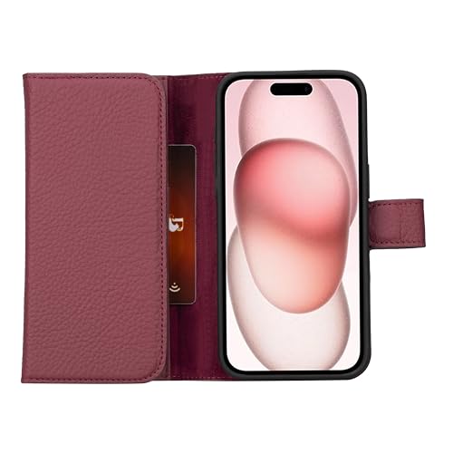 Bayelon Wallet Case for iPhone 15 Pro Max, Trifold Leather Wallet, Detachable Magnetic Flip Folio Cover, Card Holder, iPhone 15 Pro Max Wallet Case, MagSafe Compatible, RFID Blocking (Burgundy) - color: Burgundy, size: iPhone 15 Pro Max