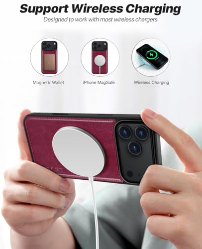 OCASE for iPhone 17 Pro Max Detachable Wallet Case with Card Holder, 2 in 1 PU Leather Flip Folio with RFID Blocking Stand Wrist Strap Shockproof Phone Cover 6.9 Inch 2025, Burgundy - color: Burgundy, size: iPhone 17 Pro Max