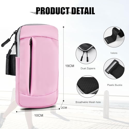 Phone Holder for Running Armband Cell Phone Holder for iPhone Armband 11 12 13 14 15 16e 16 17 Pro Max Xs Xr X 8 Plus Galaxy Ultra S26 Pouch,Exercise Sports Arm Band Sleeve Bag Fit Women Kids - color: 08-Pink