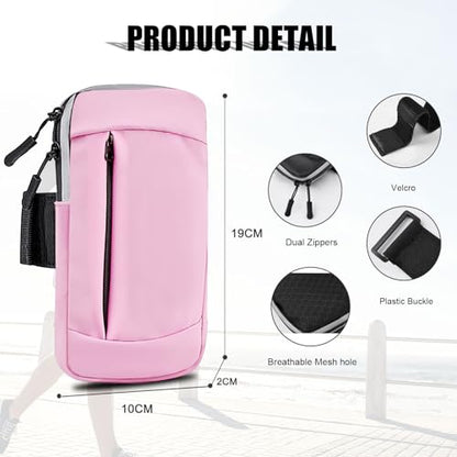 Phone Holder for Running Armband Cell Phone Holder for iPhone Armband 11 12 13 14 15 16e 16 17 Pro Max Xs Xr X 8 Plus Galaxy Ultra S26 Pouch,Exercise Sports Arm Band Sleeve Bag Fit Women Kids - color: 08-Pink