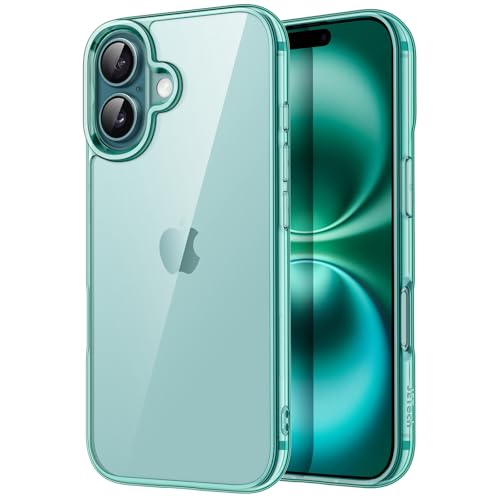 JETech Case ONLY for iPhone 16 Plus 6.7-Inch, Non-Yellowing Shockproof Phone Bumper Cover, Anti-Scratch Clear Back (Teal) - color: Teal, size: iPhone 16 Plus