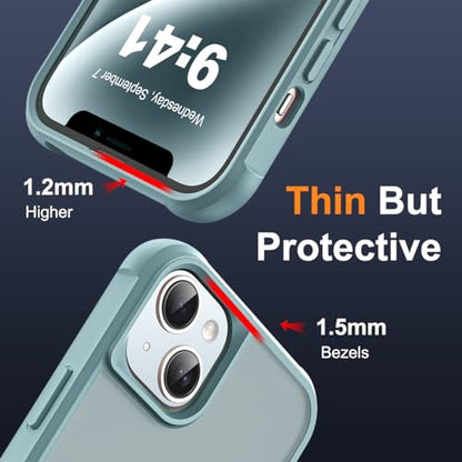 SKYLMW Compatible with iPhone 14 Plus Case with Stand,Blue | iPhone 14 Plus Phone Case 6.7",Magnetic Ring Stand,Compatible with MagSafe,Military-Grade Plustection,Great Grip Feeling - color: Blue, size: Iphone 14 Plus