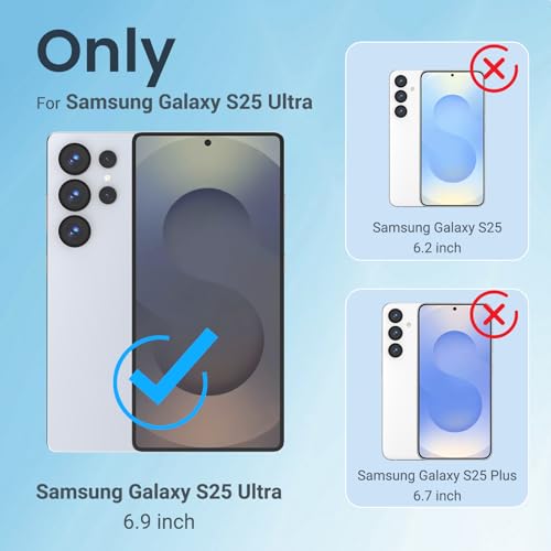 for Samsung Galaxy S25 Ultra Case Clear, [Wireless Charging][Anti-Yellowing][Military-Grade Protection] Shockproof Slim Magnetic Phone Sleeve Case for Samsung Galaxy S25 Ultra, Transparent