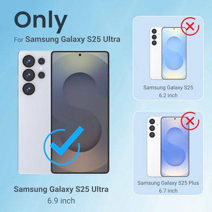 for Samsung Galaxy S25 Ultra Case Clear, [Wireless Charging][Anti-Yellowing][Military-Grade Protection] Shockproof Slim Magnetic Phone Sleeve Case for Samsung Galaxy S25 Ultra, Transparent