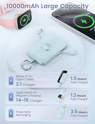 RORRY CharmGo Portable Charger, 10000mAh 20W Fast Charging Power Bank - color: Sky Blue