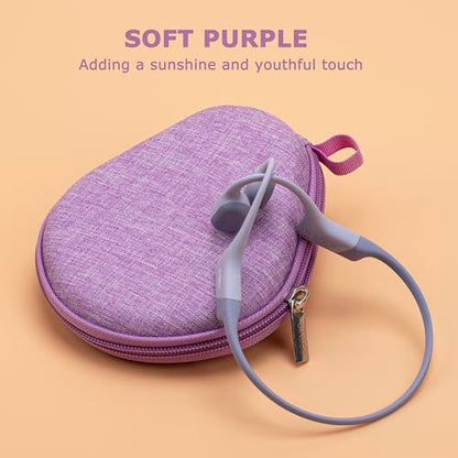Ginsco Universal Bone Conduction Headphones Case Compatible with SHOKZ New OpenRun Pro 2/Pro 2 Mini/OpenRun/OpenSwim Open-Ear Sport Headphones, Compatible with CXK/Raycon/MRYTKY/Ogogrs etc (Purple) - color: Purple