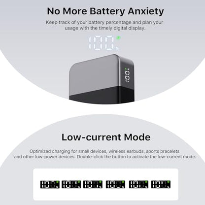 NOBIS 20000mAh Portable Charger 65W Power Bank Fast Charging - color: Black