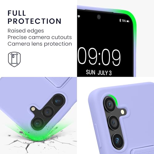 kwmobile Case for Samsung Galaxy S24 Case - Soft TPU Cover with Silicone Coating - with Hand Strap and Stand Function - Shockproof - Lavender - color: lavender, size: Galaxy S24