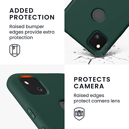 kwmobile Case Compatible with Google Pixel 4a Case - Slim Protective TPU Silicone Phone Cover - Moss Green - color: moss green