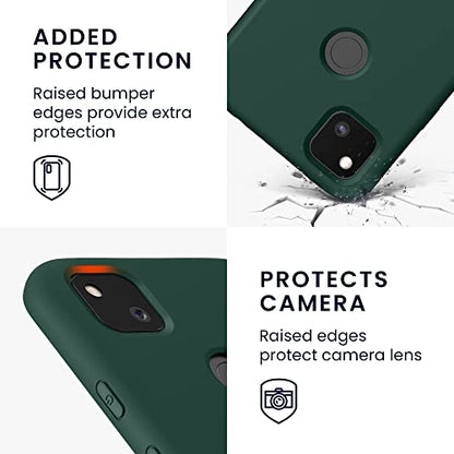 kwmobile Case Compatible with Google Pixel 4a Case - Slim Protective TPU Silicone Phone Cover - Moss Green - color: moss green