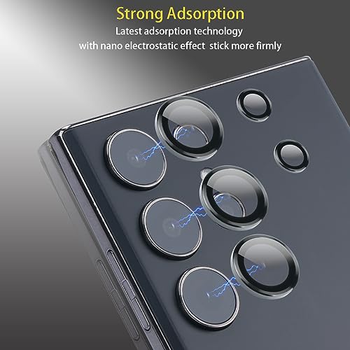 Camera Lens Protector for Samsung Galaxy S23 Ultra, Black - color: Black