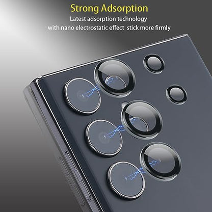 Camera Lens Protector for Samsung Galaxy S23 Ultra, Black - color: Black